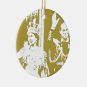 Queen Elizabeth Golden Jubilee Retro Keramisch Ornament (Rechts)