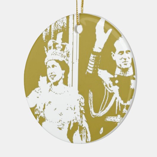 Queen Elizabeth Golden Jubilee Retro Keramisch Ornament (Links)
