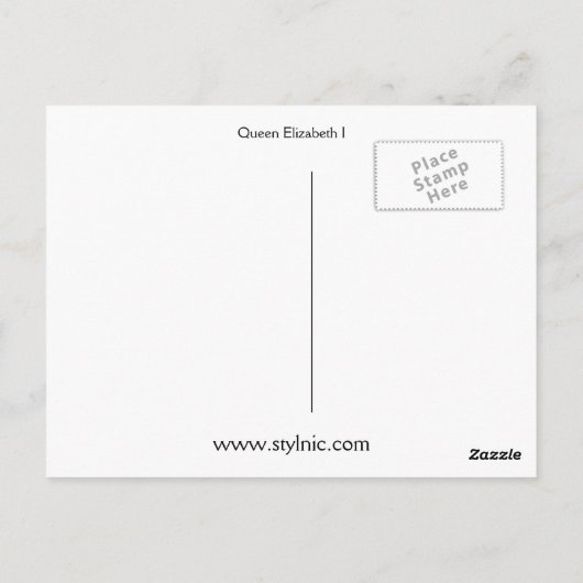 Queen Elizabeth I Briefkaart (Achterkant)