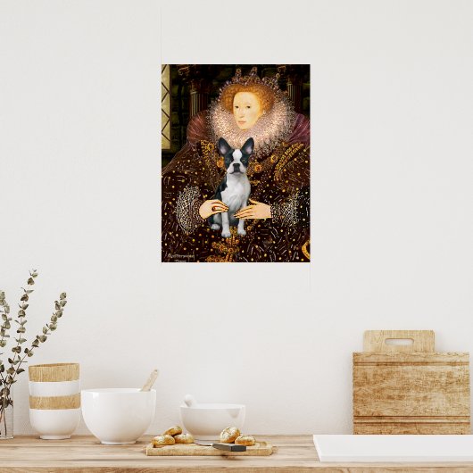 Queen Elizabeth I & Her Boston Terrier Poster (Keuken)