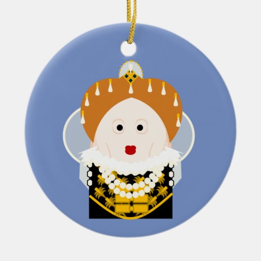 Queen Elizabeth I Keramisch Ornament (Voorkant)