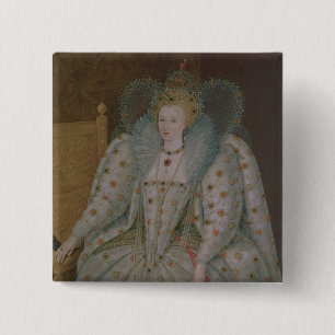 Queen Elizabeth I of England and Ireland Vierkante Button 5,1 Cm