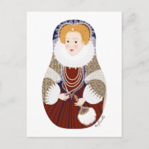 Queen Elizabeth I of England Matryoshka Briefkaart