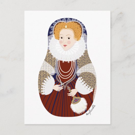 Queen Elizabeth I of England Matryoshka Briefkaart (Voorkant)
