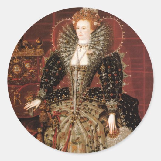 Queen Elizabeth I of England Ronde Sticker (Voorkant)