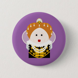 Queen Elizabeth I Ronde Button 5,7 Cm