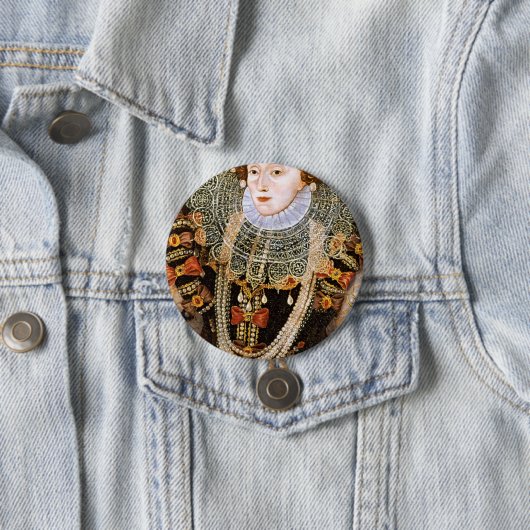 Queen Elizabeth I Ronde Button 7,6 Cm (In situ)