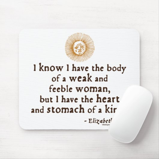 Queen Elizabeth I Tilbury Quote Muismat (Met muis)