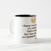 Queen Elizabeth I Tilbury Quote Tweekleurige Koffiemok (Voorkant links)