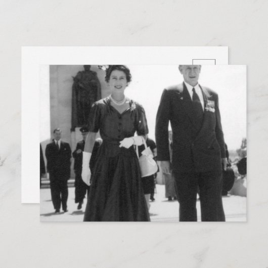 Queen Elizabeth II en Sir Walter Jackson Cooper Briefkaart (Voorkant / Achterkant)