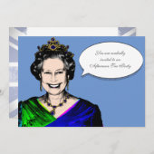 Queen Elizabeth II ı Tea Party Invitation Kaart (Voorkant / Achterkant)