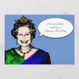 Queen Elizabeth II ı Tea Party Invitation Kaart