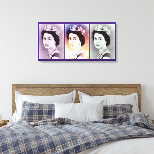 Queen Elizabeth II Trio Canvas Afdruk (Insitu (Slaapkamer))