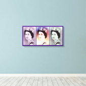 Queen Elizabeth II Trio Canvas Afdruk (Insitu (Houten vloer))