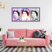 Queen Elizabeth II Trio Canvas Afdruk (Insitu (Woonkamer))