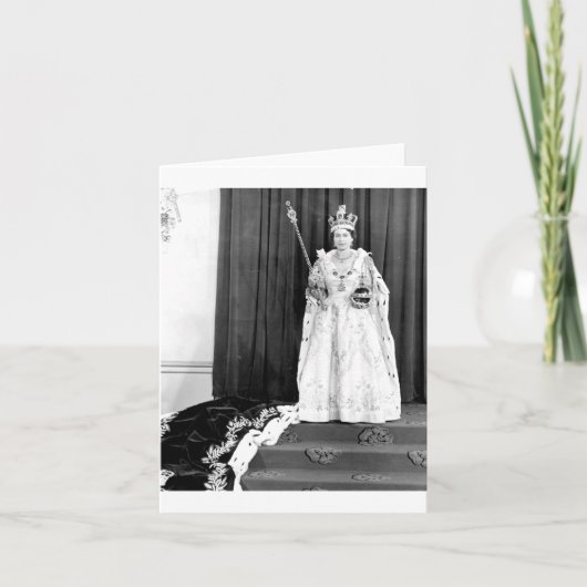 Queen Elizabeth II Wearing Her Coronation Kaart (Voorkant)