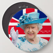 Queen Elizabeth ll Ronde Button 6,0 Cm (Voorkant /achterkant)