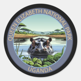 Queen Elizabeth National Park Uganda Ronde Sticker