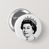 QUEEN ELIZABETH PIN BACK BADGE RONDE BUTTON 5,7 CM (Voorkant /achterkant)