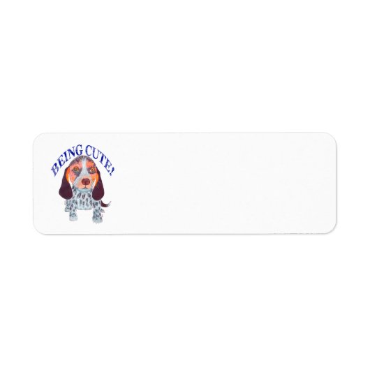 QUEEN ELIZABETH POCKET BEAGLE BEING CUTE INDIGO ETIKET (Voorkant)