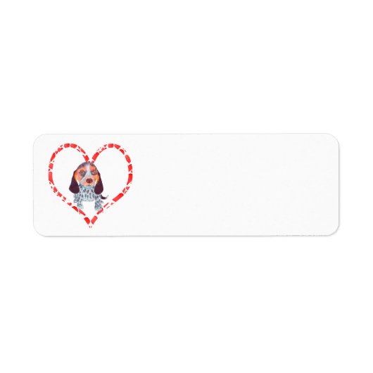 QUEEN ELIZABETH POCKET BEAGLE HEART ETIKET (Voorkant)