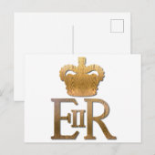 Queen Elizabeth Royal Crown Feestdagenkaart (Voorkant / Achterkant)