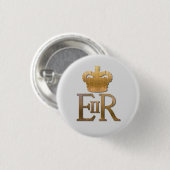 Queen Elizabeth Royal Crown Ronde Button 3,2 Cm (Voorkant /achterkant)