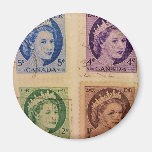 Queen Elizabeth stempelmagneet Magneet (Voorkant)