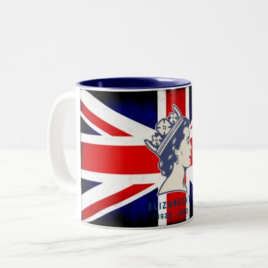 Queen Elizabeth Tweekleurige Koffiemok (Voorkant links)