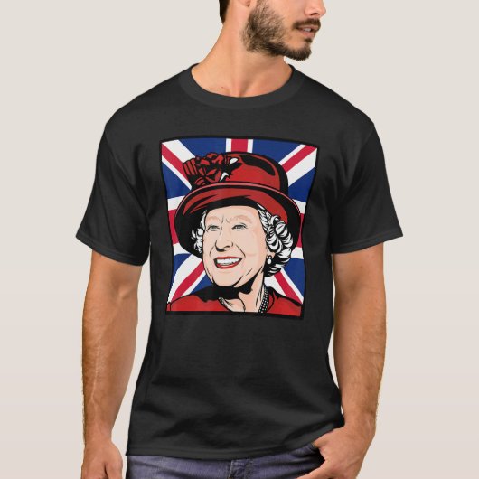 Queen Elizabeth's II British Crown Majesty Queen E T-shirt (Voorkant)
