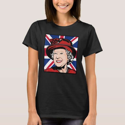 Queen Elizabeth's II British Crown Majesty Queen E T-shirt (Voorkant)