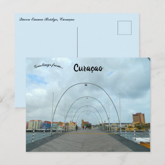 Queen Emma Bridge Willemstad Curaçao Briefkaart (Voorkant / Achterkant)