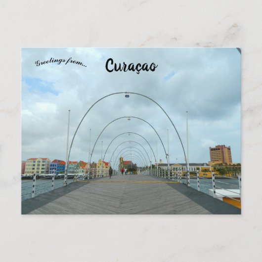 Queen Emma Bridge Willemstad Curaçao Briefkaart (Voorkant)