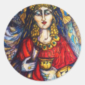 Queen Esther Ronde Sticker (Voorkant)