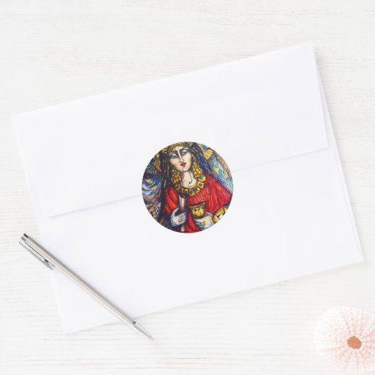 Queen Esther Ronde Sticker (Envelop)