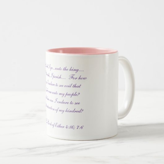 "Queen Esther's Courage" Coffee/Tea Mok (Voorkant rechts)