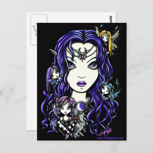 Queen Fae Dark Faery Goddess briefkaart (Voorkant / Achterkant)