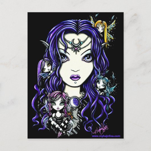 Queen Fae Dark Faery Goddess briefkaart (Voorkant)