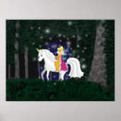 Queen Faery and Unicorn Forest Print (Voorkant)