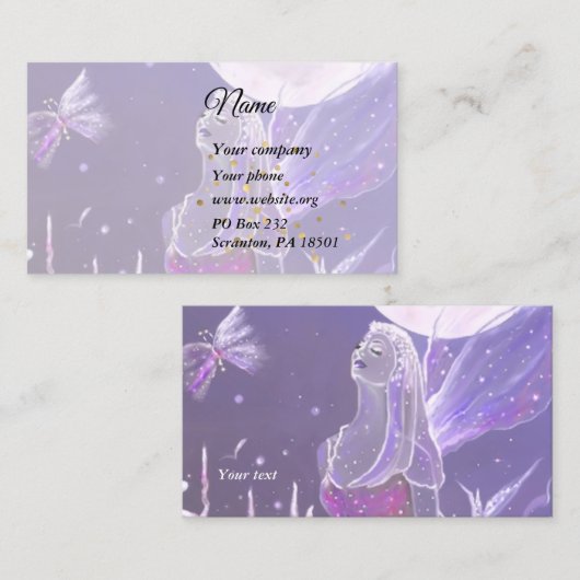 Queen Fairy Visitekaartje (Voorkant / Achterkant)