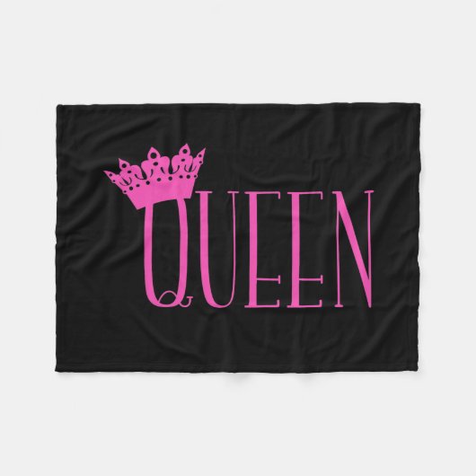 "Queen" Fleece Blankets Deken (Voorkant (Horizontaal))