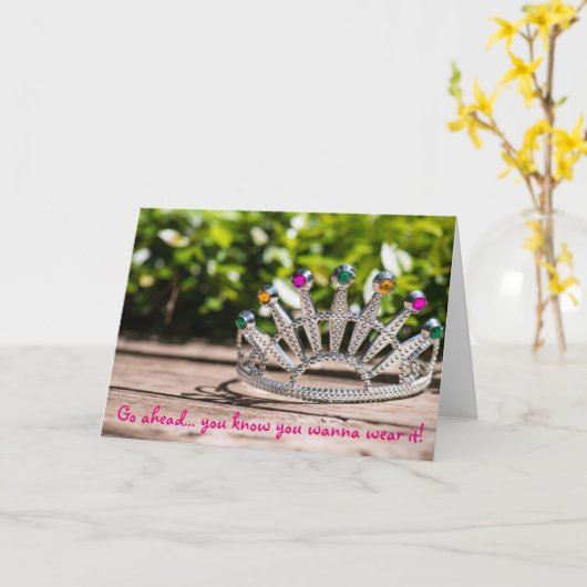 Queen for a Day - Birthday Kaart (Gele Bloem)