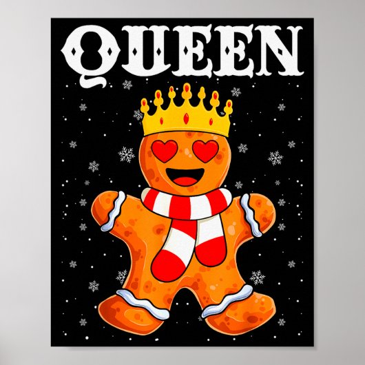 Queen Gingerbread Merry Christmas Matching Family  Poster (Voorkant)