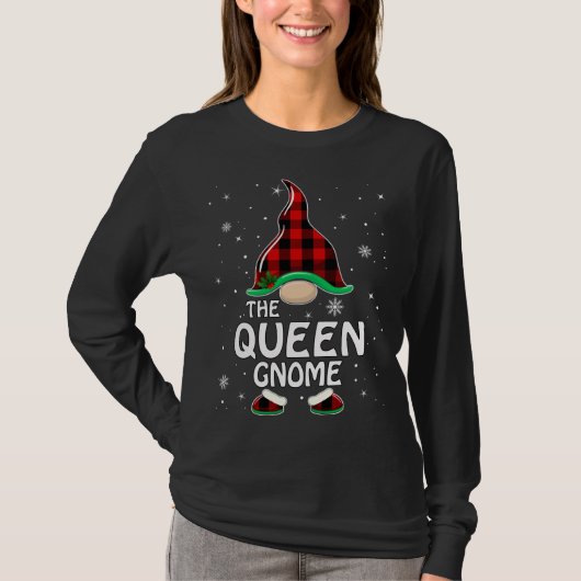 Queen Gnome Buffalo Pset Matching Family Christma T-shirt (Voorkant)