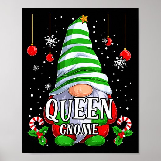 Queen Gnome Christmas Pajamas Matching Family Grou Poster (Voorkant)