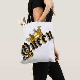 Queen Gold Crown shopping canvas tas