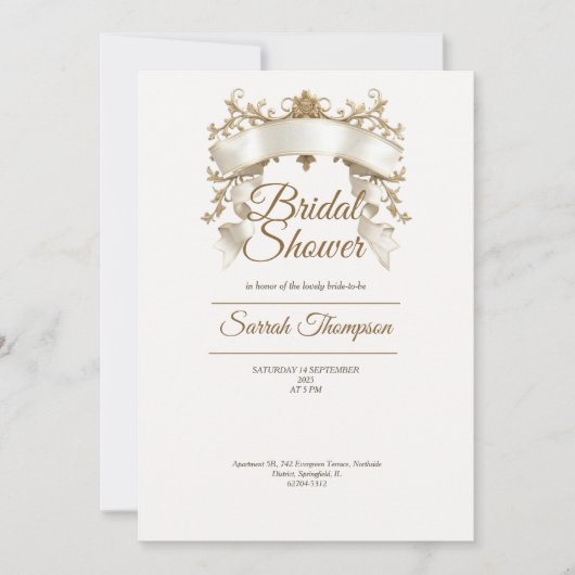 Queen gouden bruids douche uitnodiging (Voorkant)