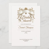 Queen gouden bruids douche uitnodiging (Voorkant / Achterkant)