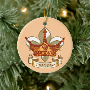 Queen Grandma Crown Keramisch Ornament