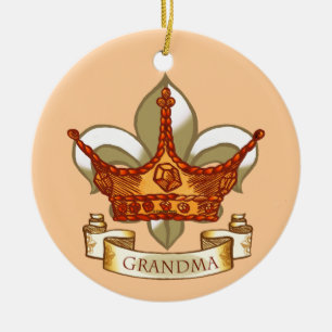 Queen Grandma Crown Keramisch Ornament